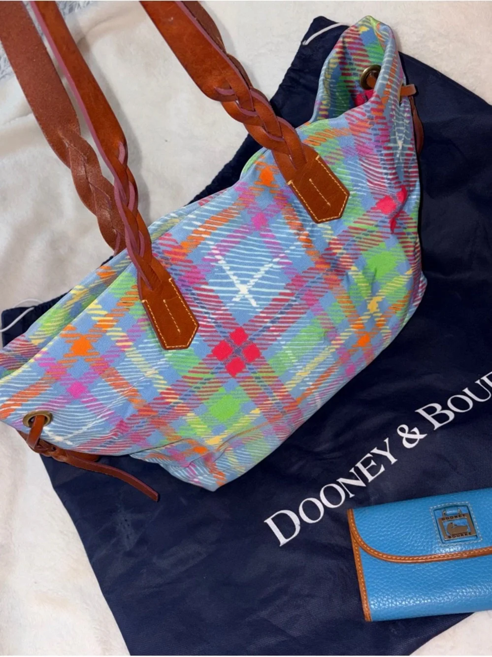 Dooney & Bourke Madras Plaid Tote with Matching Wallet